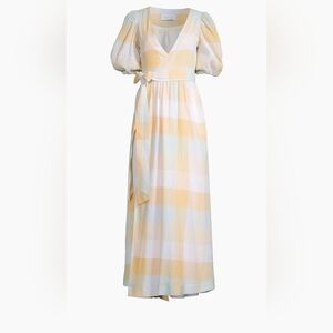 Significant Other Stella Check Cotton Midi-Dress